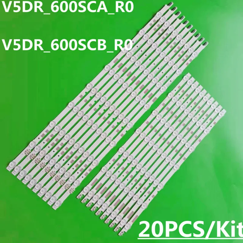 20PCS LED Strip V5DR_600SCA_R0 V5DR_600SCB_R0 BN96-38483A BN96-38484A For UN60JS700D UN60JS7000 UN60KU6300 UN60JS7200 UN60JS8000