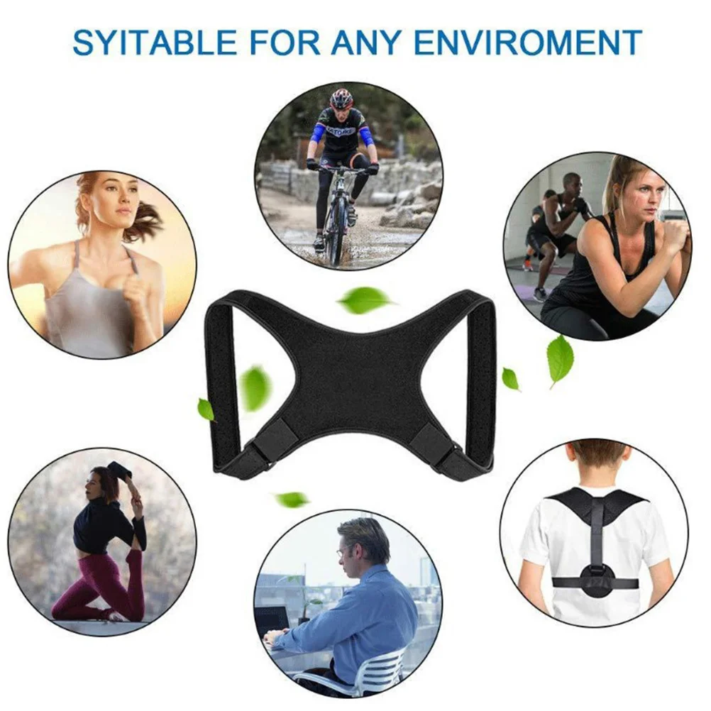 Sabuk Korektor Postur Punggung yang Dapat Disesuaikan, Penyangga untuk Bungkuk, Pereda Nyeri Punggung Bawah dan Bahu, Pita Koreksi Universal