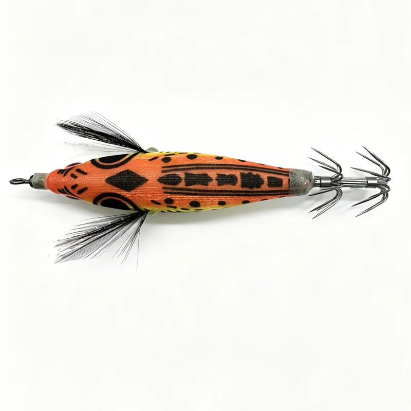 80MM TOTO Holz-Garnelenköder Leuchtender Tintenfisch-Haken Angelköder Salzwasser Egi Tintenfisch-Jig-Haken Köder – Detail 6