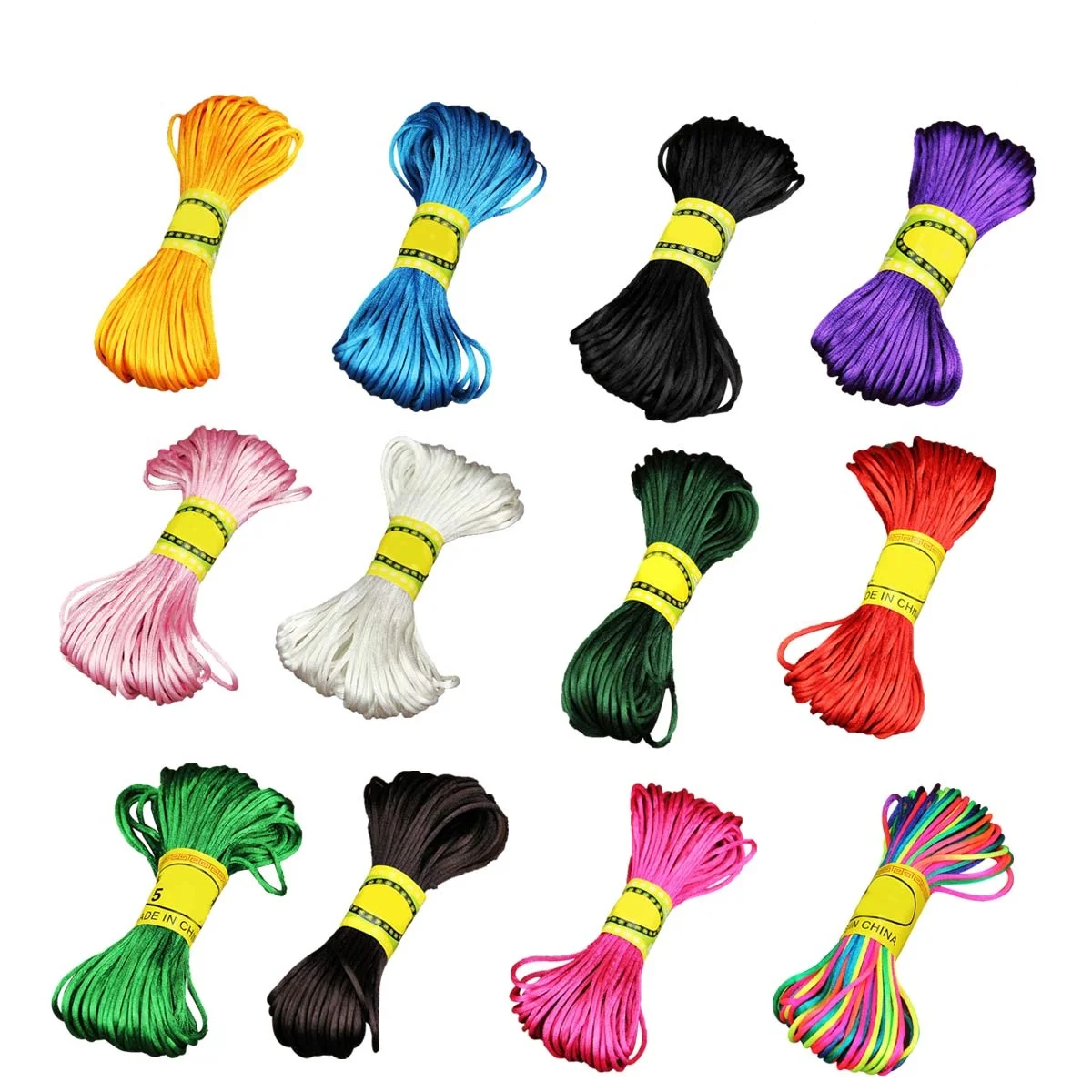 

12 Rolls/Pack to Weave Braided Rope Nylon The Wire Drawstring Cord Chineses Knot