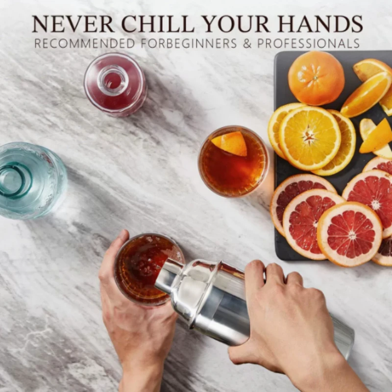 Hot selling set of stainless steel cocktail shaker, bar cocktail tool set, household three-stage cocktail shaker Martini shaker