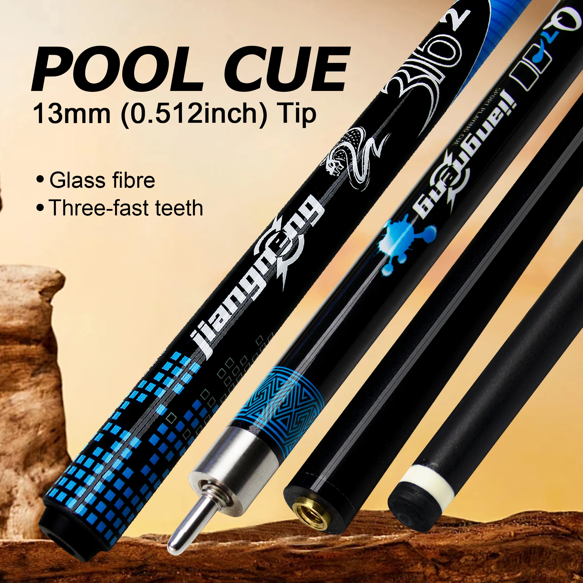 

Professional Snooker Pool Cue - Fiberglass Billiard Stick for 3-Cushion & 9-Ball, Tacos de Billar Club Cue
