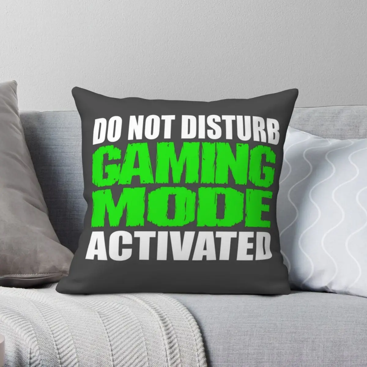 

Do Not Disturb Gaming Mode Square Pillowcase Polyester Linen Velvet Printed Zip Decorative Pillow Case Room Cushion Case