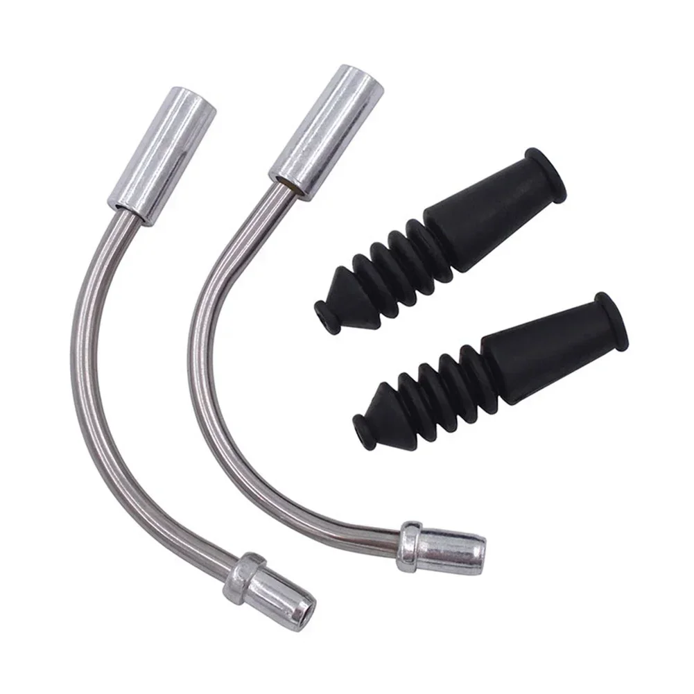 Bike Bicycle V Brake Cable Guide Hose Brake Line Protector Cable Boot VG-03 Ordinary Stainless Steel Set Rubber Sleeves Pipes