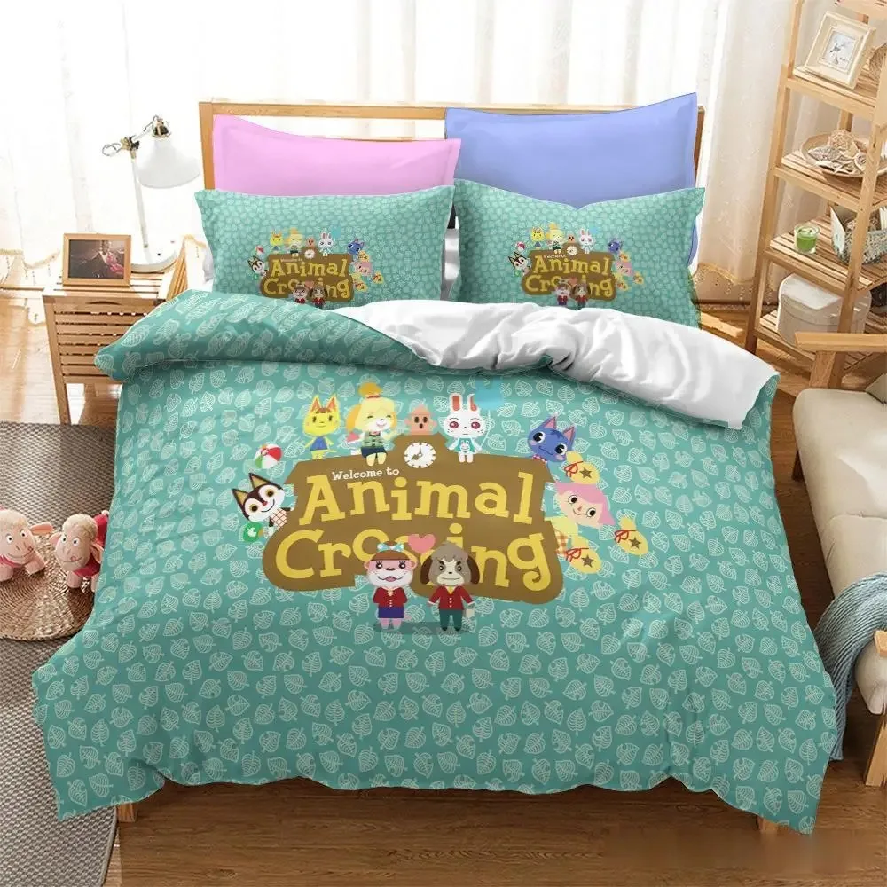 

New 3D Game Animal Crossing Digital Printing Bedding Set Boys Cute Duvet Cover Set Bed Set Bed Linens Twin Full Queen King Size