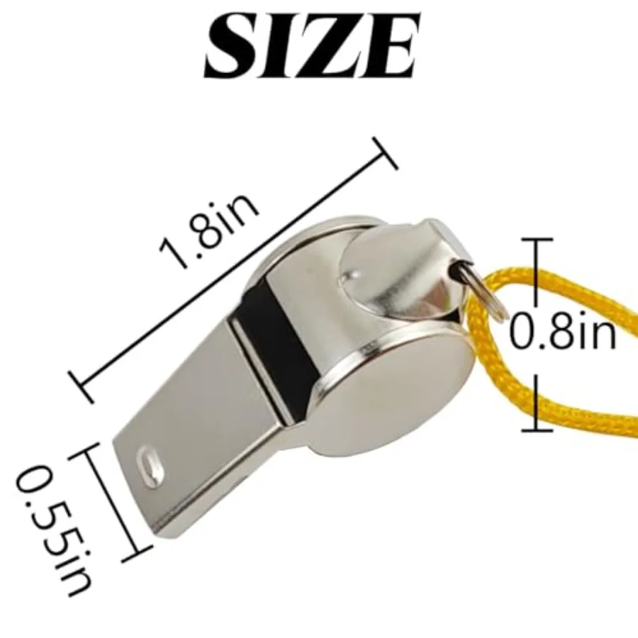24 قطعة من صفارات الرياضة المصنوعة من الفولاذ المقاوم للصدأ مع صفارات صوتية عالية الحبل رائعة للمدربين والحكام المسؤولين #2