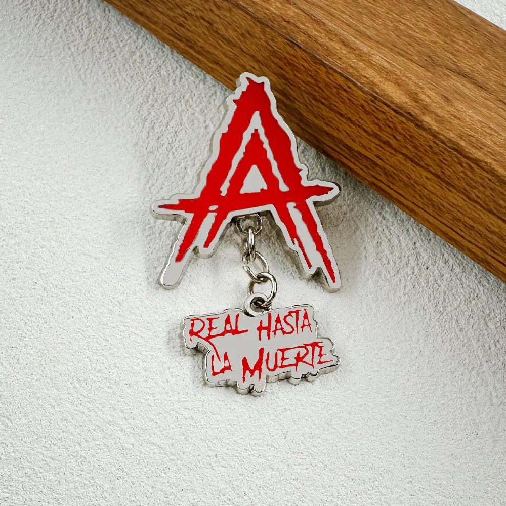 Real Hasta La Muerte Music Album Brooch Fashion Street Style Lapel Pin Clothing Bags Accessories Music Lover Gift