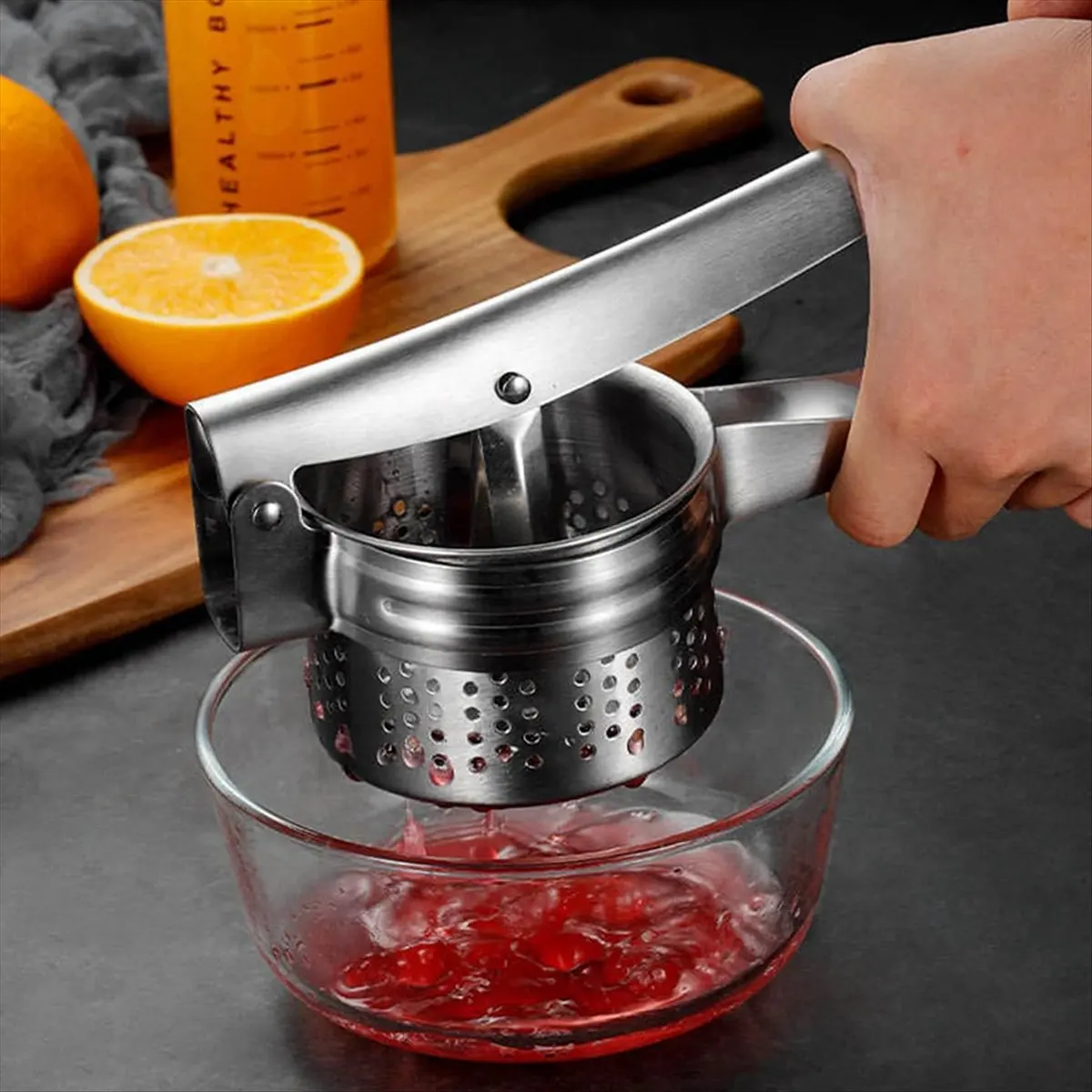 ABJS Ricer Puree Masher Juicer Vegetable Fruit Presser Utensil Multi Functional Professional Heavy Duty Food Presser