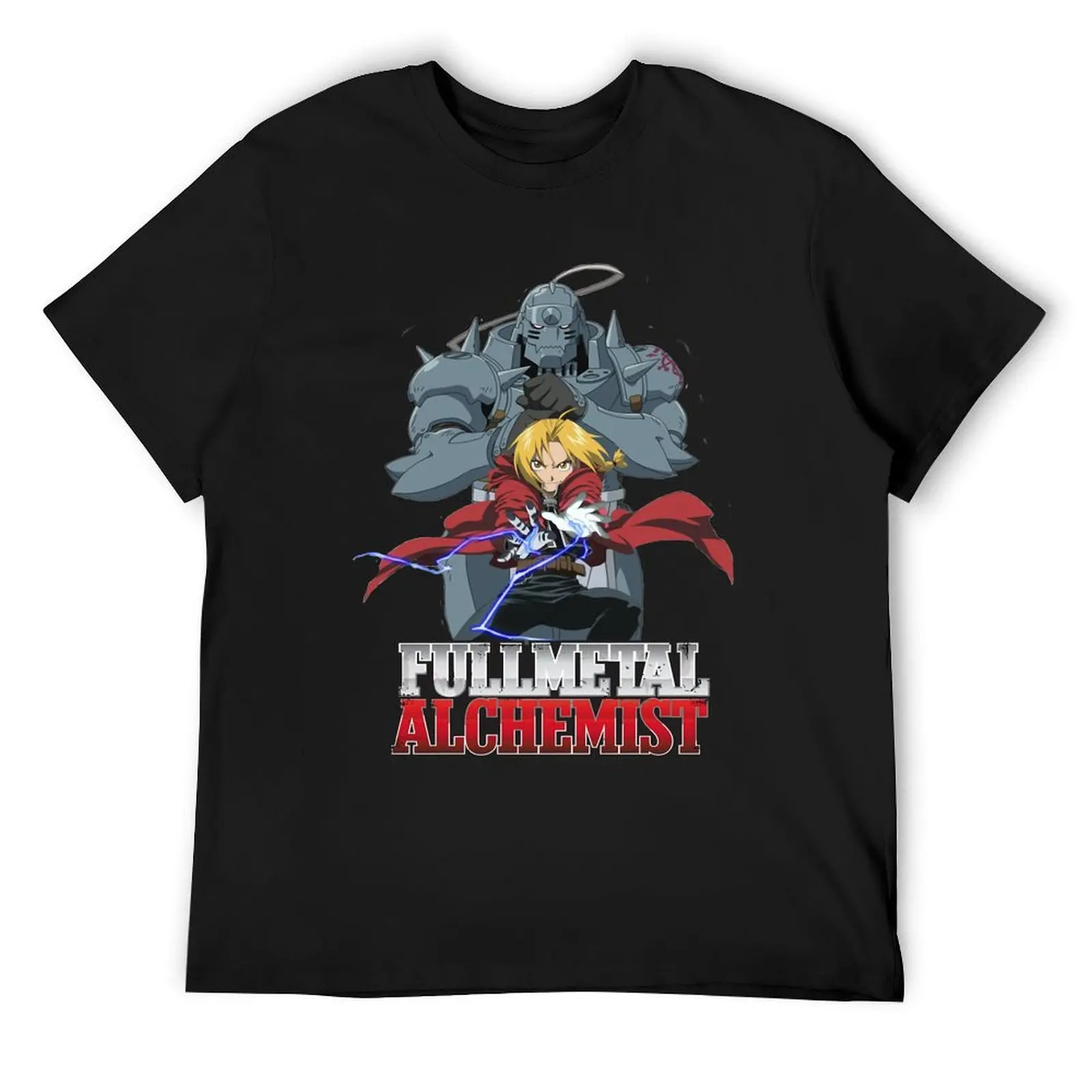 FULLMETAL ALCHEMIST! The Elric Bros T-Shirt vintage graphic tee blue archive mens workout shirts