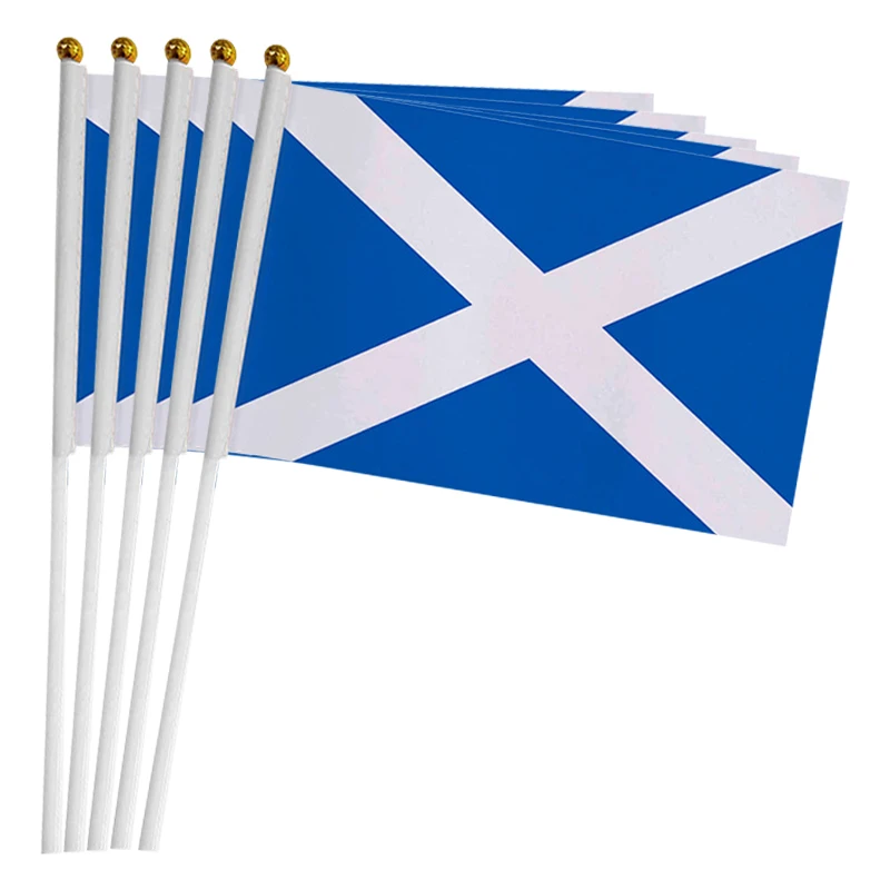 xvggdg  100pcs  14 * 21cm    Scotland   hand  flag    Scotland   Hand Waving National Flag