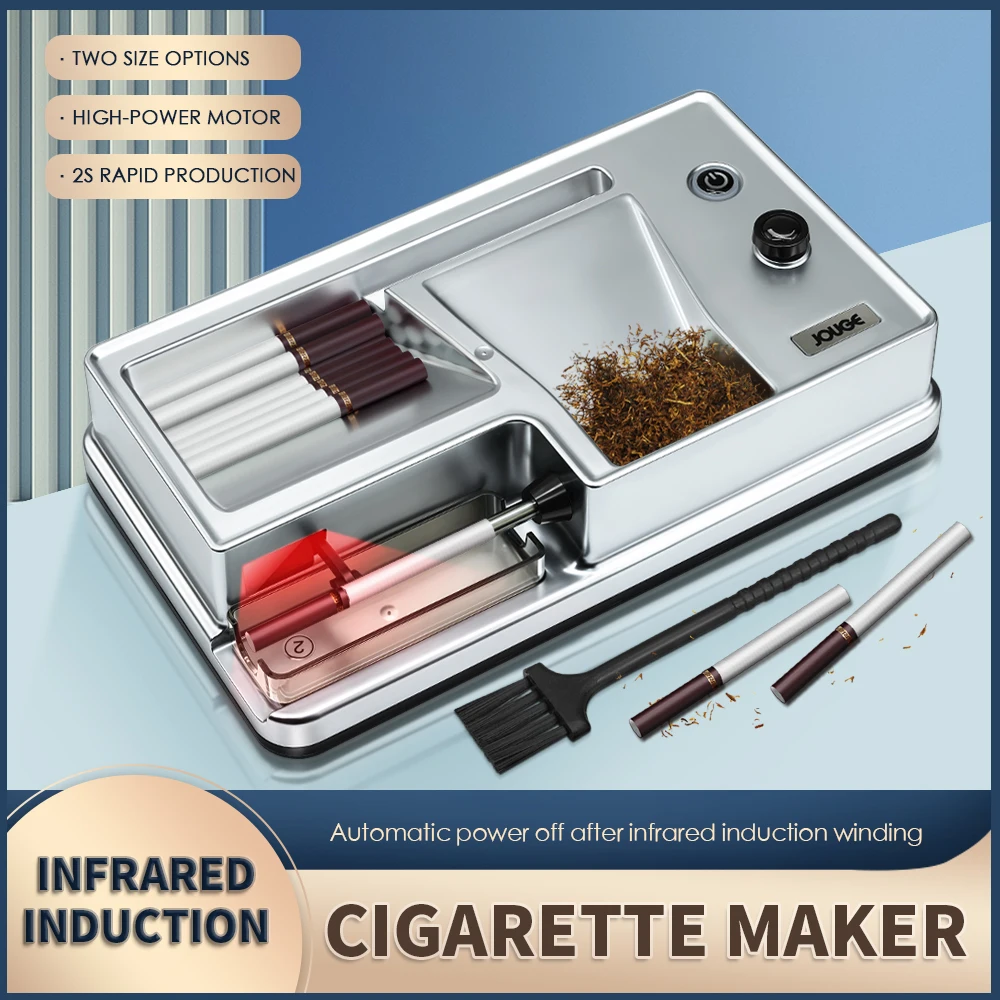 6.5mm/8mm Dual Use Electric Rolling Tobacco Machine with Infrared Sensor Automatic Roller Cigarette Maker Smoking Accessories