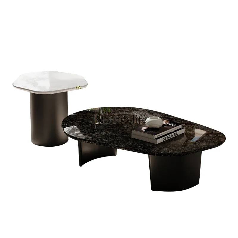 

FG40Natural marble special-shaped coffee table Italian light luxury high sense