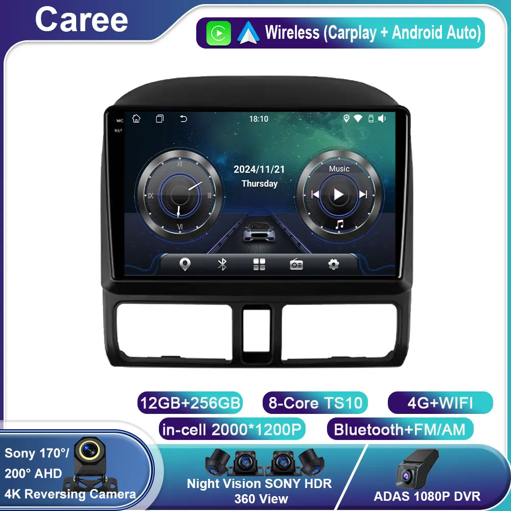 

Car Multimedia Radio Video Player For Honda CR-V CRV 2 2001 - 2006 Android Auto 4G Bluetooth Carplay Button Lights WIFI DSP GPS