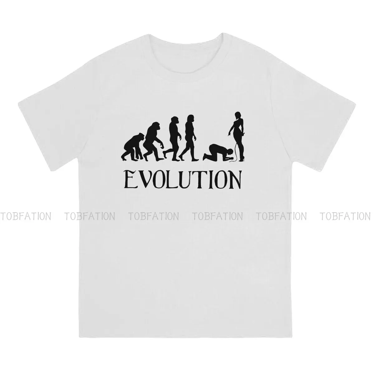 Femdom Evolution Fitted Scoop  Round Collar TShirt BDSM Bondage Discipline Dominance Submission Sadism Masochism T Shirt Men