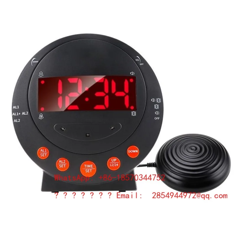 Powerful Vibration Electronic Digital Clock for The Elderly Deaf and Mute Hearing Impaired Sleepers