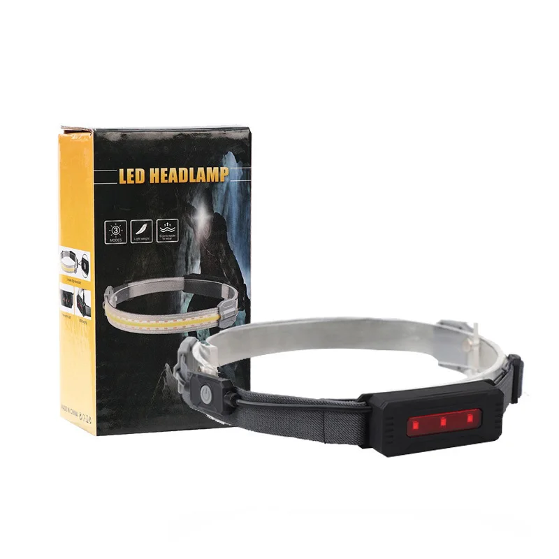 

COB LED Headlight Flashlight USB Rechargeable Running Headlamp Warning Lights Outdoor Headlights Used for Hiking Camping