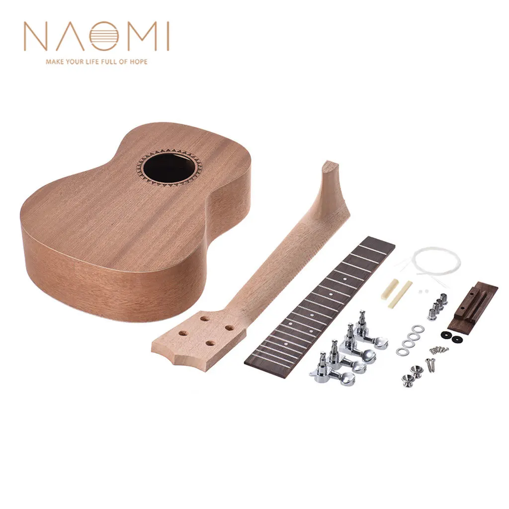 

21 26inch Sapele 4 String Ukulele DIY Kit Ukelele Hawaii Guitar Accessories Uku Make Set W/Rosewood Fingerboard