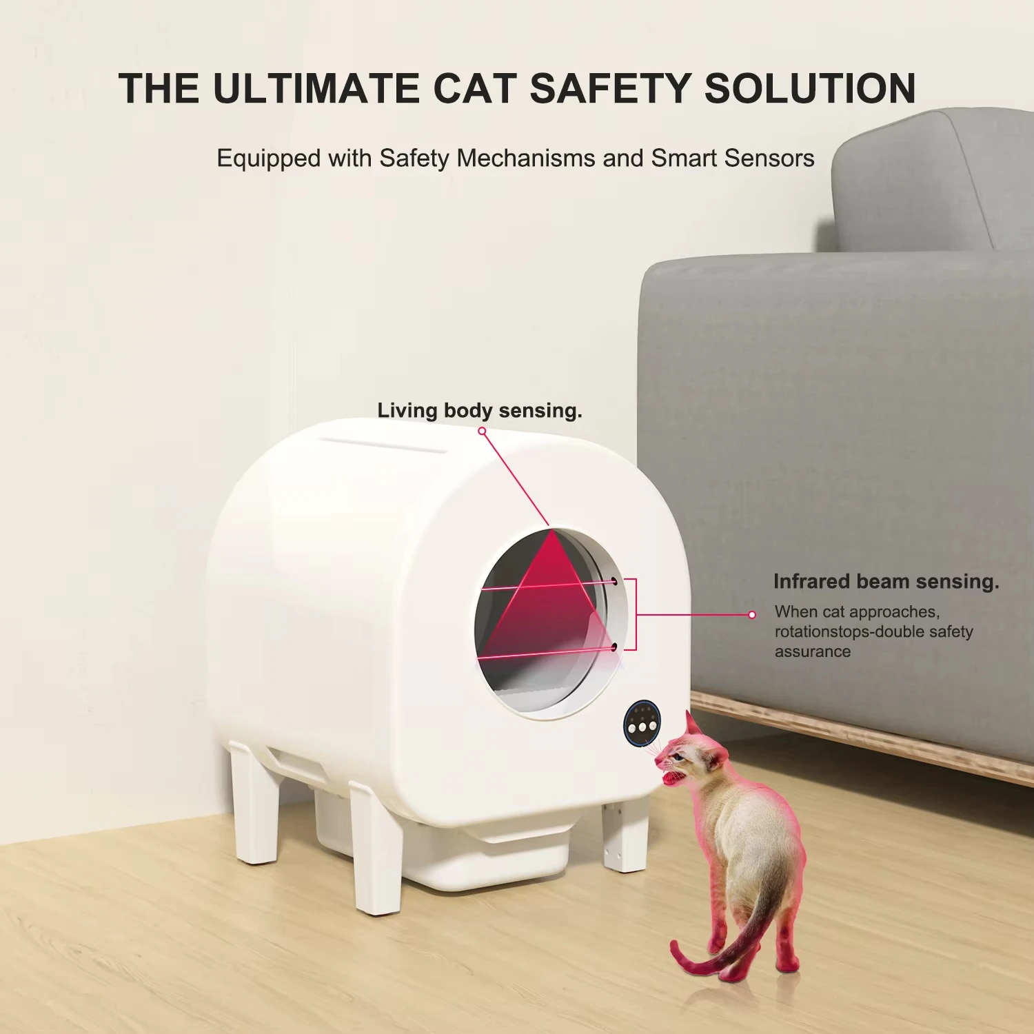 New Arrival | Automatic Litter Box for Cats with Safety Sensors | Remote Control, Sterilization & App Sync