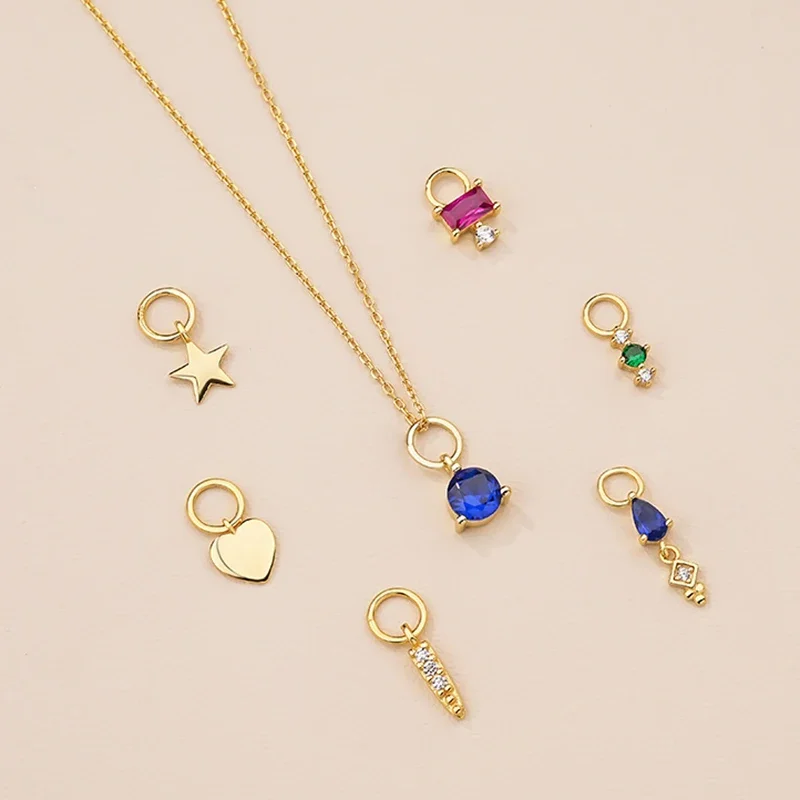

SOFTPIG Real 925 Sterling Silver Zircon Heart Star Pendant Necklaces for Charm Women Fine Jewelry Light Luxury Accessories