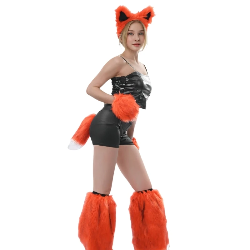 dxae-set-accessori-cosplay-halloween-con-polsini-per-copricapo-maniche-per-e-gambe-per-lo-styling-feste-in