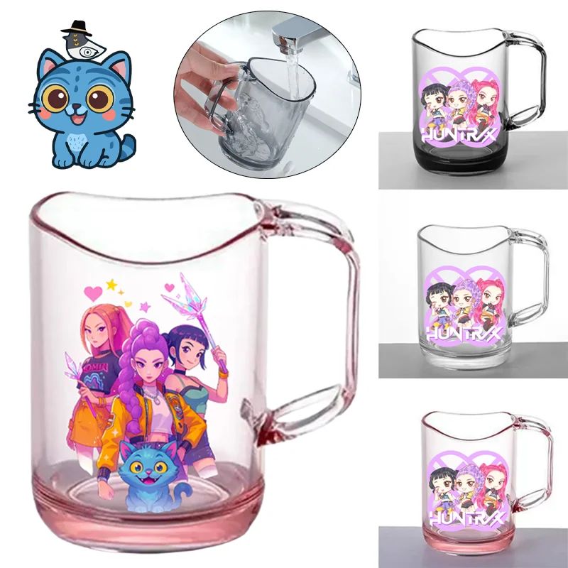 K-Pop شيطان الصيادين كوب لفرشاة الأسنان الكرتون أكواب مياه بلاستيكية موضة زوجين كوب غسول الفم اكسسوارات الحمام المنزل ديكور الهدايا #1