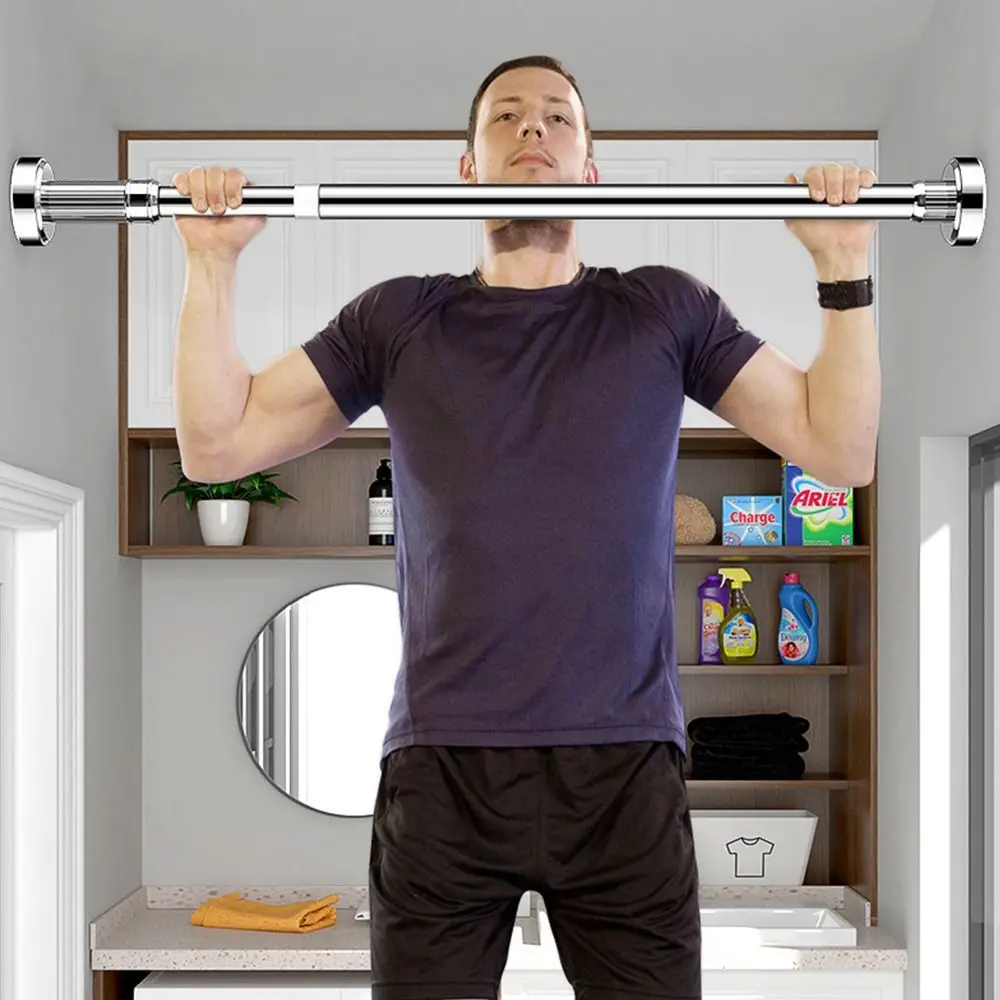 Durable Stainless Steel Clothes Drying Rack Adjustable 35-80cm Telescopic Pole Flexible Curtain Rod for Balcony Bathroom view 4