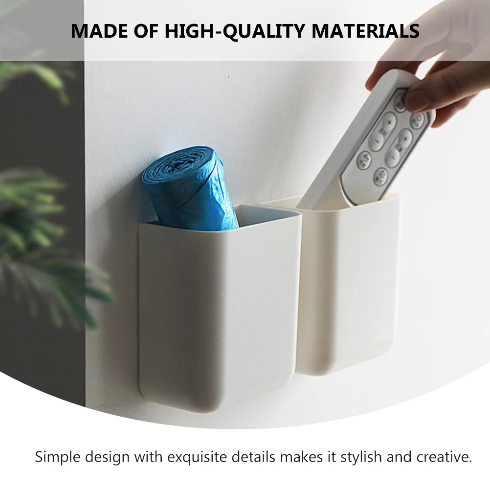 

Remote Control Storage Box Garbage Container Desktop Organizer Household White Shelf Abs Sundries Mobile Phone