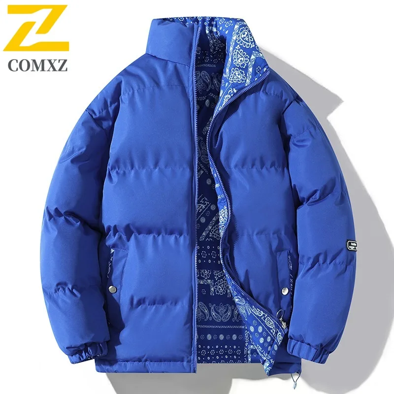 

COMXZ Korean Style Men Padded Jacket Fashion Cozy Parka 2025 Pure Color Design Journey Cold Proof Warm Winter New Outerwear