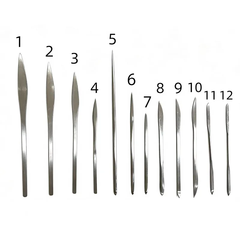 12Pcs Pottery Tools Set Stainless Steel Clay Sculpting Kit for Ceramic Teapot Making Hand Building Trimming Carving