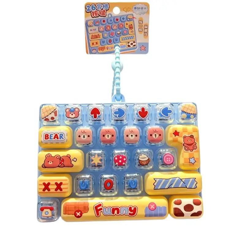 1/2 Stück 26-Tasten-Tastatur-Clicker Fidget Anti-Stress-Knopf Schlüsselanhänger Rucksackanhänger 26 Tastenkappen Schlüsselanhänger Geschenk – Detail 15