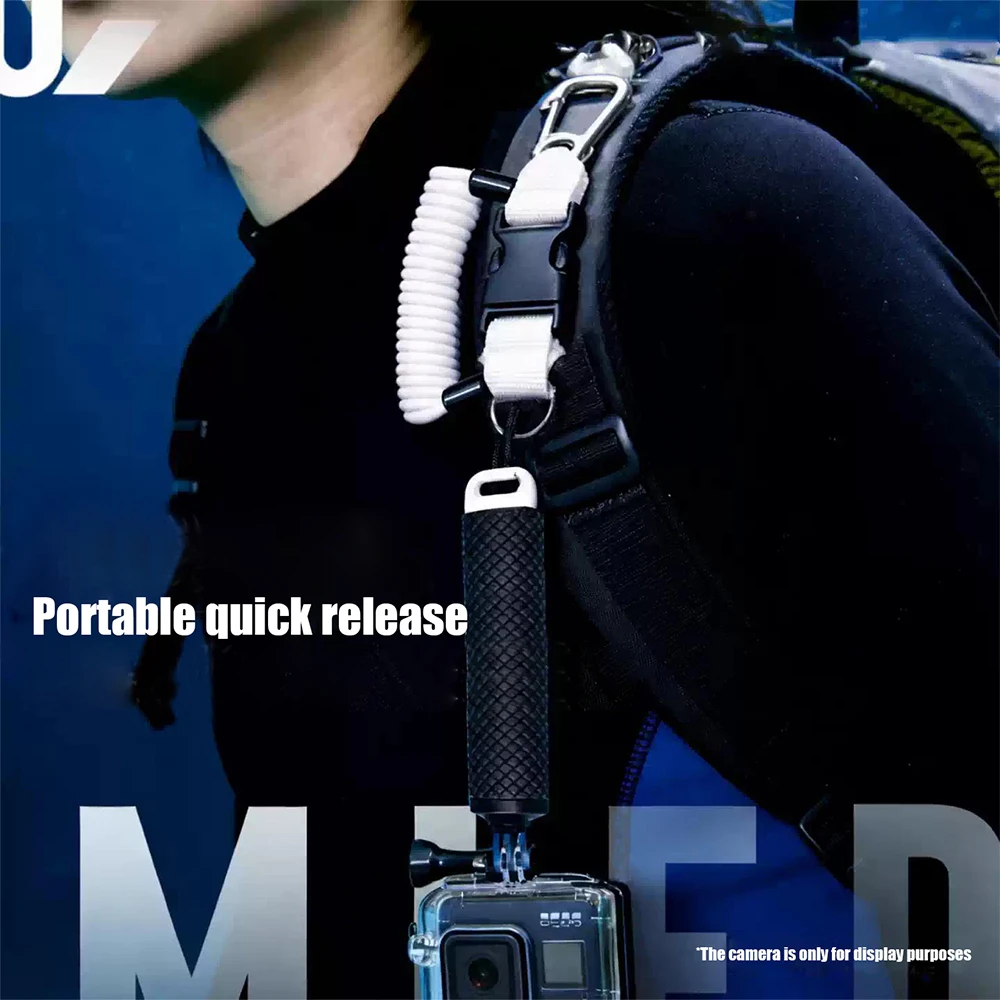 Seafrogs 100M waterproof anti loss rope strap bimetallic buckle with high elasticity telescopic 1.5 m Universal for all cameras