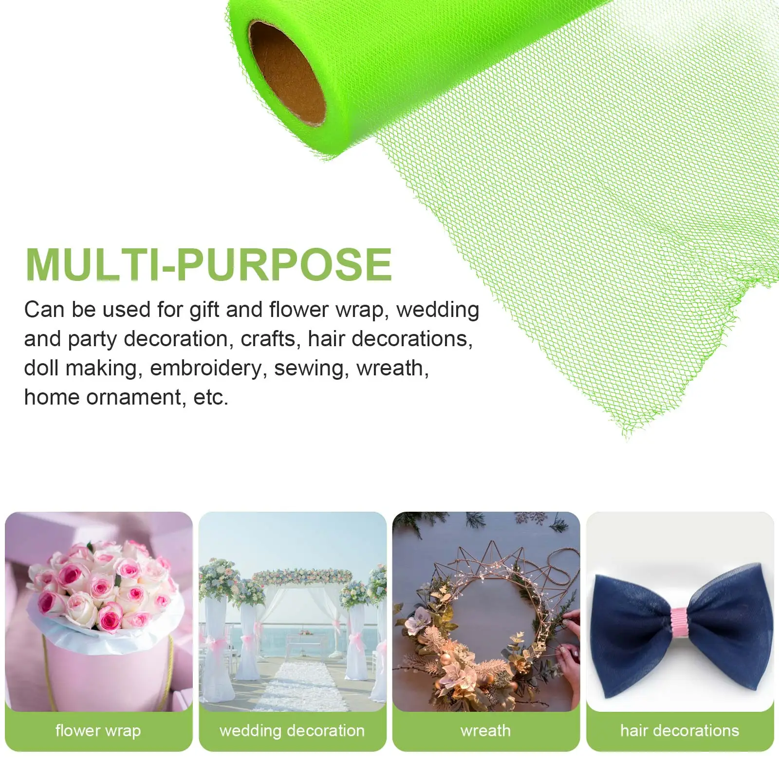 

Decorative Tulle Fabric Roll Mesh Gauze for DIY Crafts Wedding Bridal Shower Party Supplies Gift Wrapping Sewing Projects