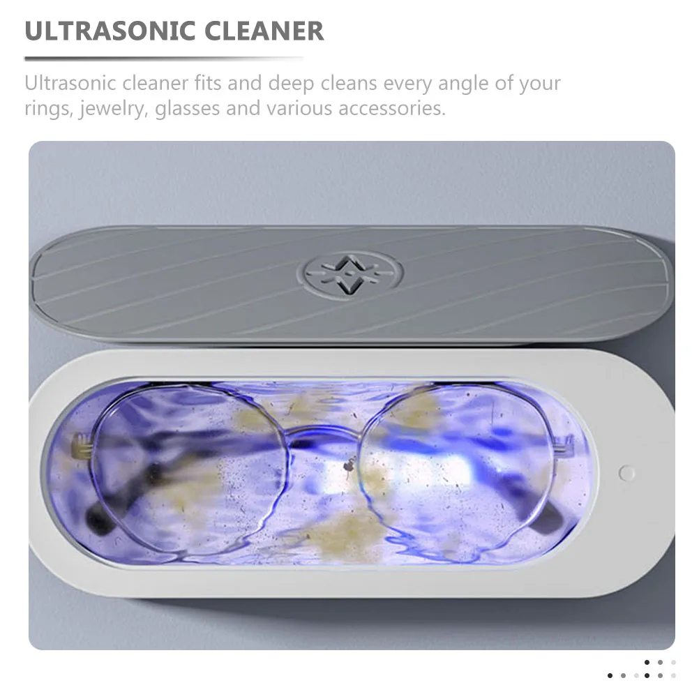 

Professional Ultrasonic Jewelry Cleaner Machine Portable Silver Ring Glasses Eyeglass Cleaner Overheating for Dentures