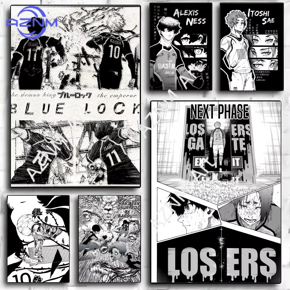Anime B-Blue Lock Poster Modern PP Paper Wall Art Decorative for Cafe Office Bar Home Wall Decor Gift