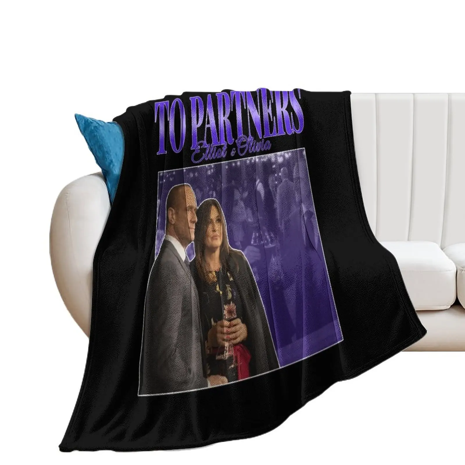 To Partners EO Bensler Olivia Benson Elliot Stabler 90s Inspired Vintage Homage Classic . Throw Blanket Warm Blankets