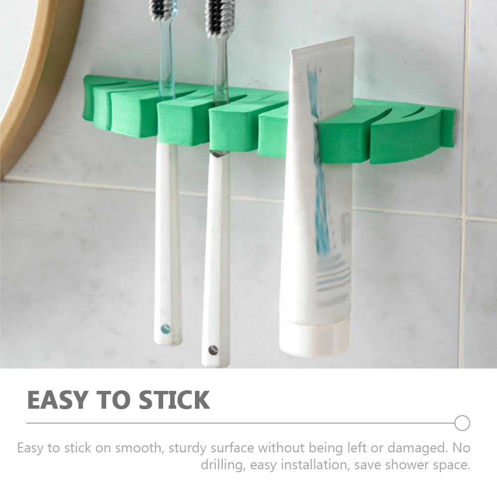 

2pcs Leaf Makeup Brush Storage Mounted Toothbrush Holder for Bathroom Shower Organizer Pens Razors No