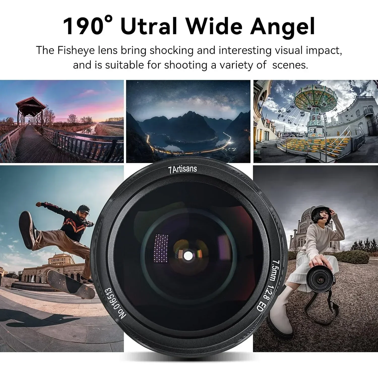 7Artisans 7.5 مللي متر F2.8 II عدسة عين السمكة زاوية واسعة التركيز اليدوي عدسة ثابتة لسوني E فوجي XF نيكون Z مايكرو M4/3 كانون EOS-M كاميرا