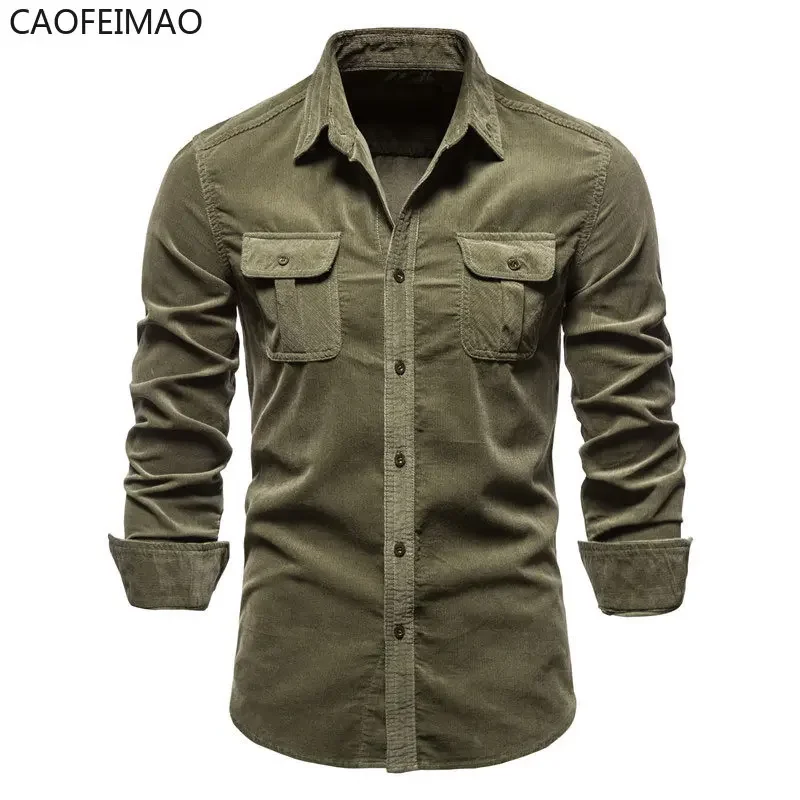 

Corduroy Shirts for Men Clothing Coat Camisa Masculina Blusas Ropa Camisas De Hombre Chemise Homme Autumn Long Sleeve Blouses