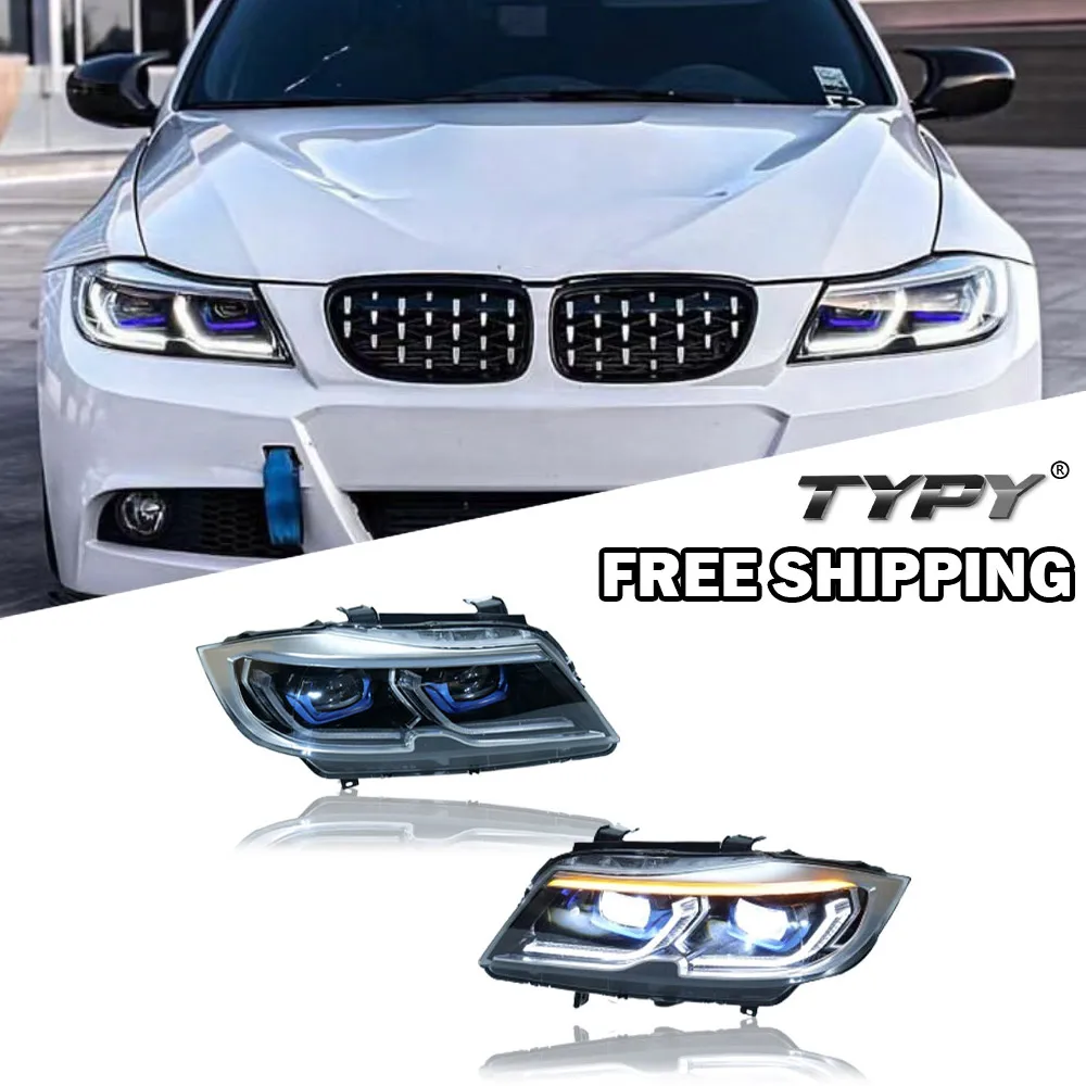 

Автомобильные фары для BMW 3 серии E90 2005-2012 320i 325i 318i, обновленные модифицированные фары, динамические поворотники, Автомобильные дневные ходовые огни