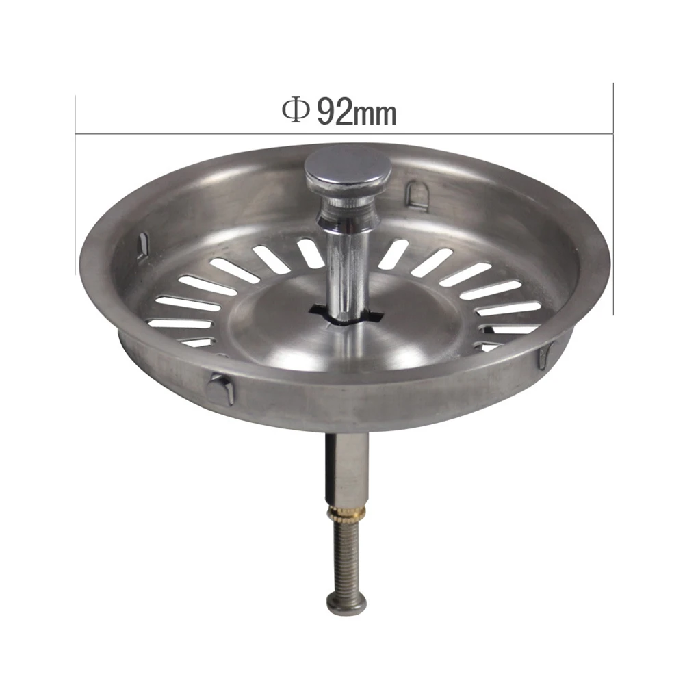 

Фильтр для кухонной мойки, сменный фильтр для раковины из нержавеющей стали, сливной фильтр для мусора, 92 мм, аксессуары для сита для раковины