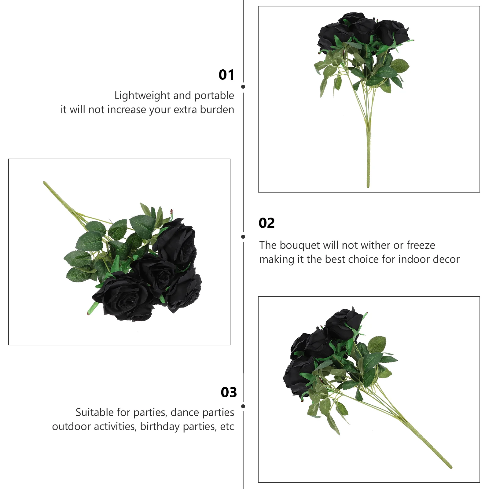 

Rose Simulation Lifelike Rose Bouquet Decor Flower Bouquet Decor For Home Wedding Party Living Room Fake Flowers Adornment