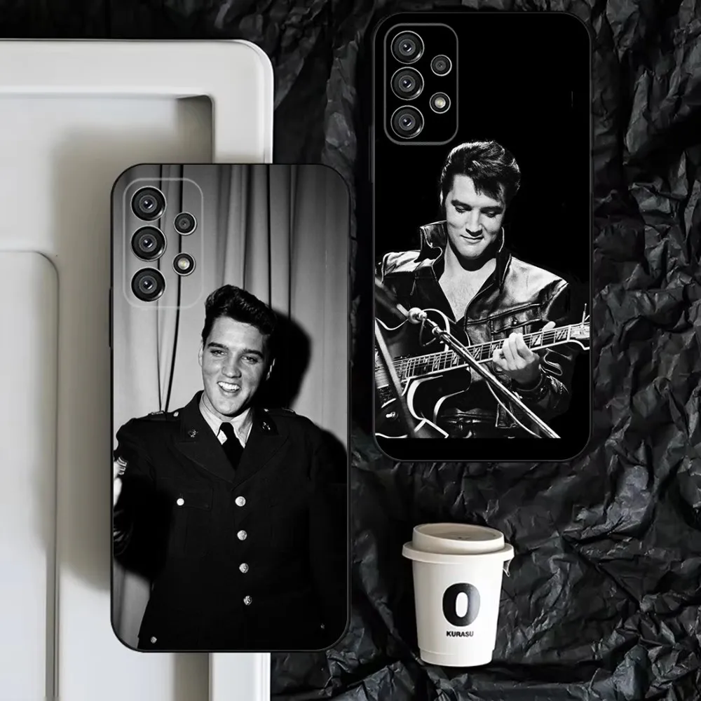 Singer E-Elvis P-Presley  Phone Case For Samsung S25,S24,S23,S22,S21,S20,S10,Ultra,Plus,Lite,FE,Soft Silicone Black Cover