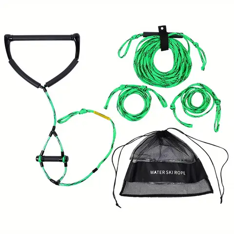 Corda per ginocchiera per sci nautico da wakeboard da 75 piedi con manici galleggianti da 15 pollici, corda da traino per sport acquatici a 4 sezioni per tubi