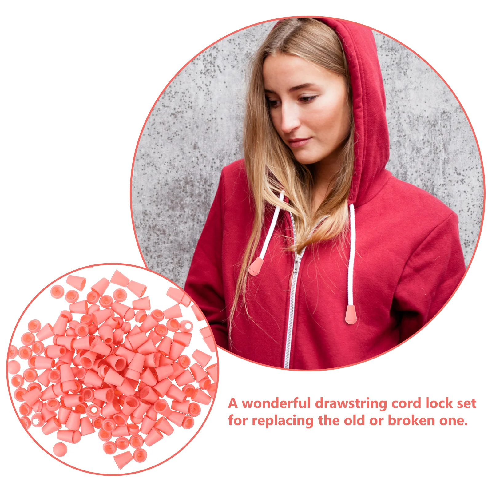 100Pcs Drawstring Cord Locks Strong Plastic Stopper Beads for Jacket Hooded Sweater Drawcord Securing Home Tailor Sewing Use