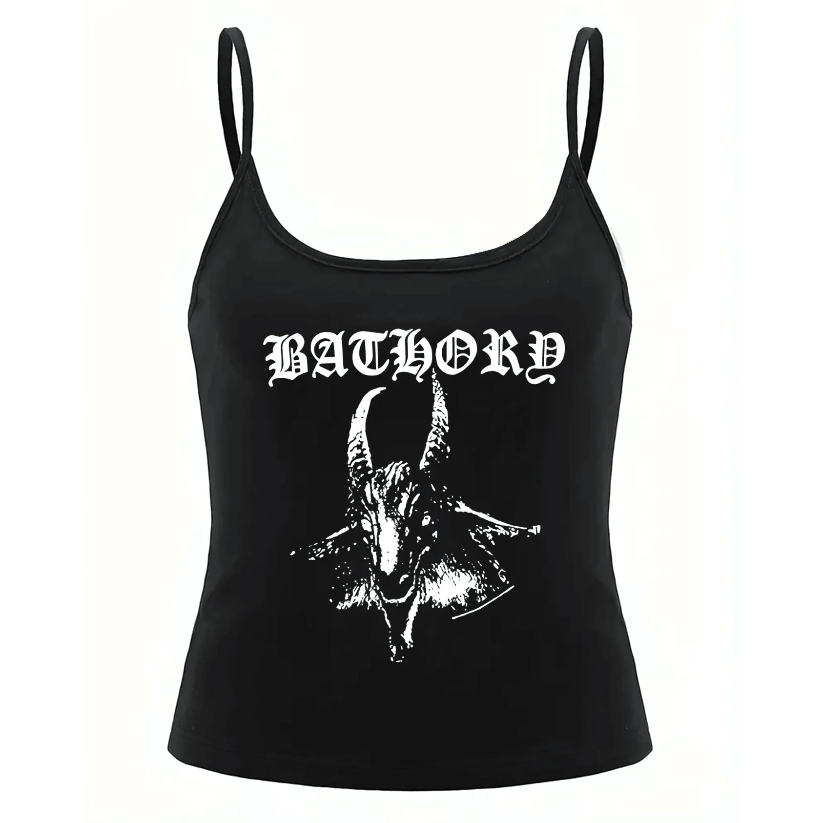Dark Gothic Goat Grunge Vintage Punk Tank Top Sleeveless Baby T-shirt Harajuku Emo Y2k Tops Streetwear Slim Fit Sexy Crop Top