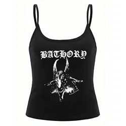 Dark Gothic Goat Grunge Vintage Punk Tank Top Sleeveless Baby T-shirt Harajuku Emo Y2k Tops Streetwear Slim Fit Sexy Crop Top