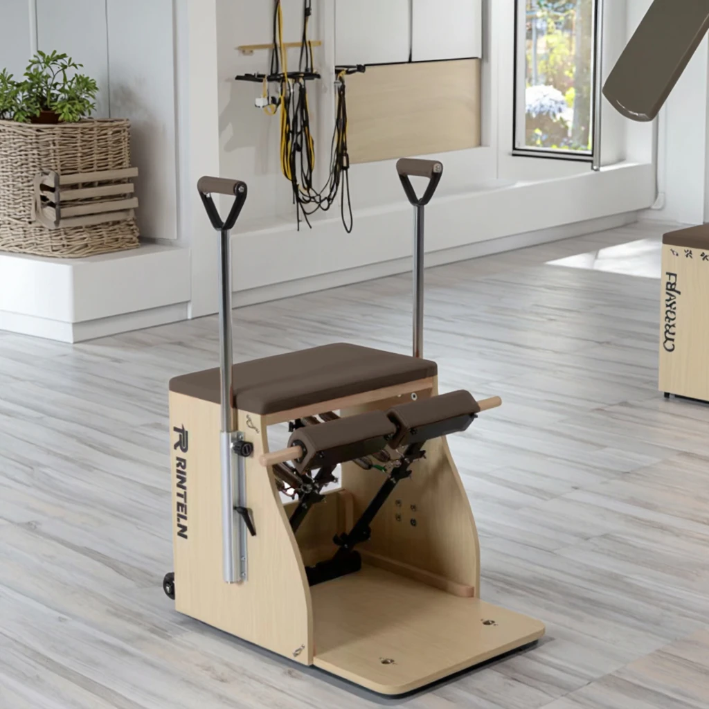 Durable Portable Wooden Pilates Chair Adjustable Maple Wellness Equipment for Pilates Studios
