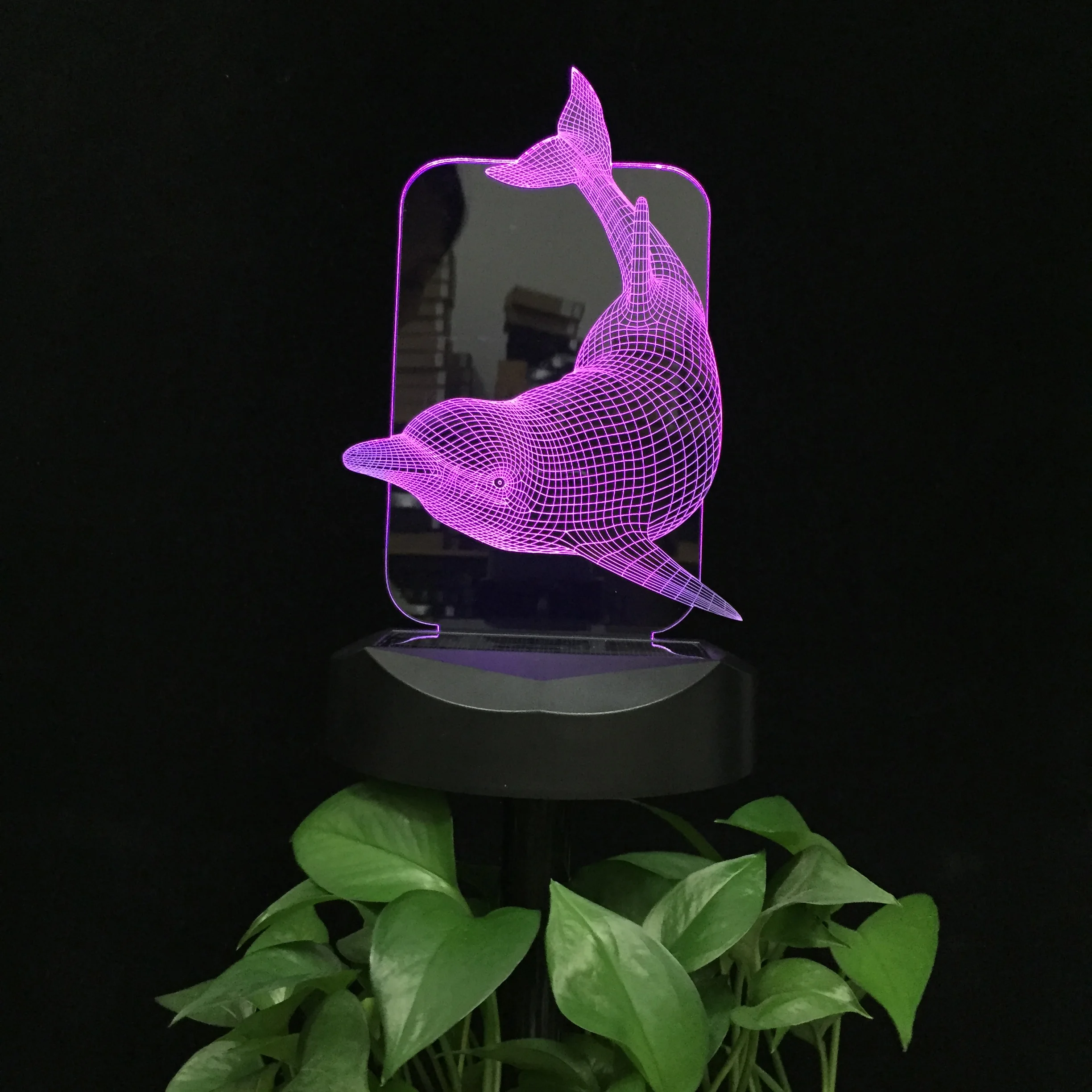 3d LED Table Night Light Landscape Lighting Colors Change Dolphin Gift Indoor Outdoor Solar Power 3D Lamp Birthday Holiday Gift