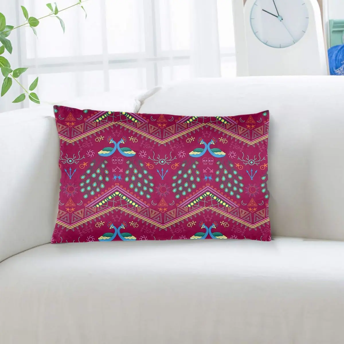 Mollymauk Tealeaf Inspired Print Rectangle Pillowcase Cushion Cover Decorative Bedroom Bed Home Comfort Throw Pillow
