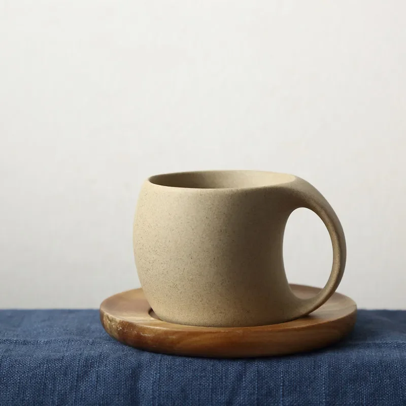 Vintage Ceramic Coffee Cup Saucer 220ml Breakfast Milk Oat Drink Mug Exquisite Afternoon Tea Coffee Cup Birthday